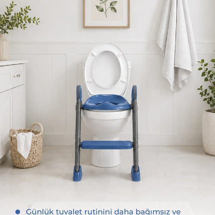 Babyjem Basamaklı Katlanır Klozet Adaptörü İndigo Mavi