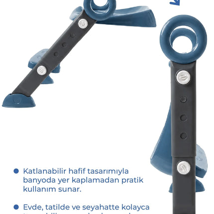 Babyjem Basamaklı Katlanır Klozet Adaptörü İndigo Mavi