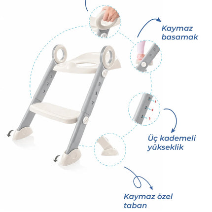 Babyjem Basamaklı Katlanır Klozet Adaptörü Kum Beji