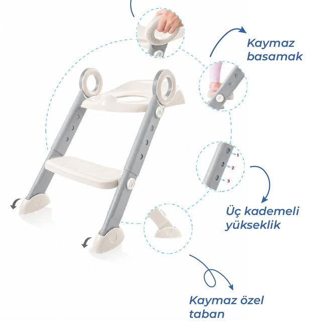 Babyjem Basamaklı Katlanır Klozet Adaptörü Kum Beji