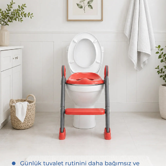 Babyjem Basamaklı Katlanır Klozet Adaptörü Mercan