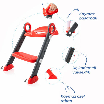 Babyjem Basamaklı Katlanır Klozet Adaptörü Mercan