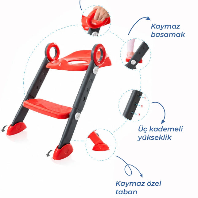 Babyjem Basamaklı Katlanır Klozet Adaptörü Mercan