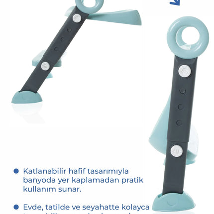 Babyjem Basamaklı Katlanır Klozet Adaptörü Mint