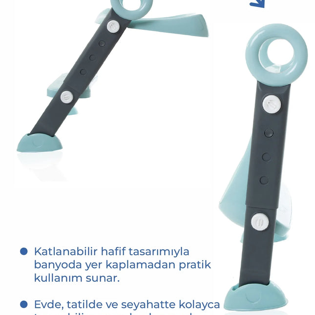 Babyjem Basamaklı Katlanır Klozet Adaptörü Mint