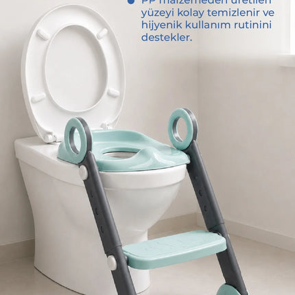 Babyjem Basamaklı Katlanır Klozet Adaptörü Mint