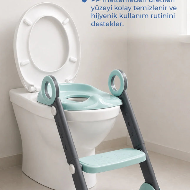 Babyjem Basamaklı Katlanır Klozet Adaptörü Mint