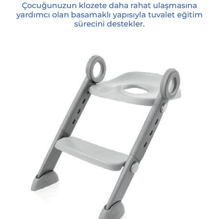 Babyjem Basamaklı Katlanır Klozet Adaptörü Soft Gri