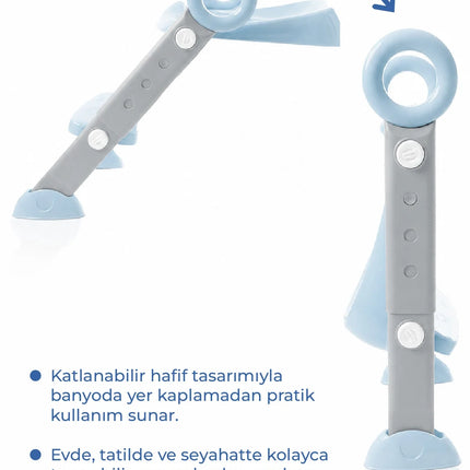 Babyjem Basamaklı Katlanır Klozet Adaptörü Soft Mavi