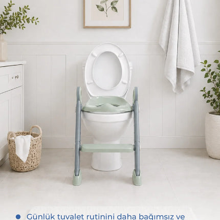 Babyjem Basamaklı Katlanır Klozet Adaptörü Soft Yeşil