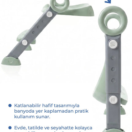 Babyjem Basamaklı Katlanır Klozet Adaptörü Soft Yeşil
