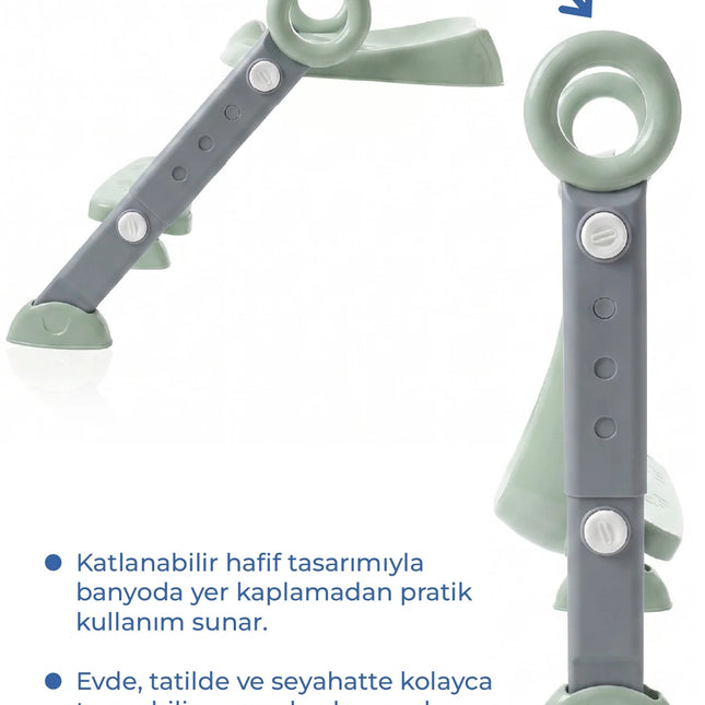 Babyjem Basamaklı Katlanır Klozet Adaptörü Soft Yeşil
