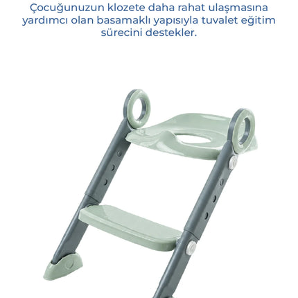Babyjem Basamaklı Katlanır Klozet Adaptörü Soft Yeşil