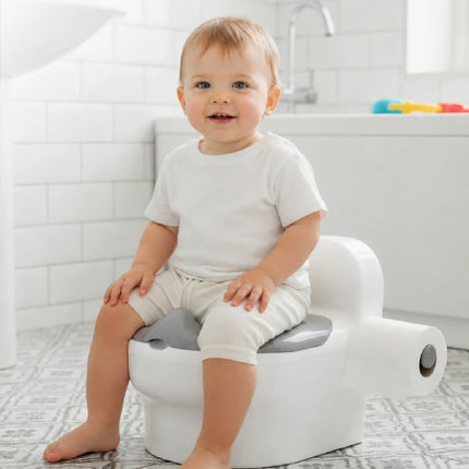 Babyjem Bebeğimin İlk Tuvaleti Sifon Sesli Lazımlık Oturak Beyaz