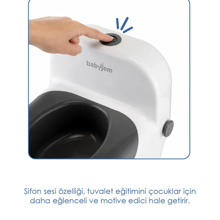 Babyjem Bebeğimin İlk Tuvaleti Sifon Sesli Lazımlık Oturak Beyaz