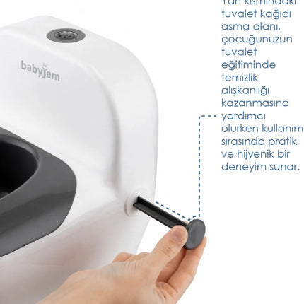 Babyjem Bebeğimin İlk Tuvaleti Sifon Sesli Lazımlık Oturak Beyaz