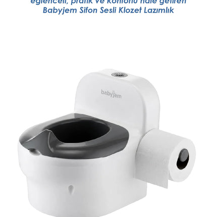 Babyjem Bebeğimin İlk Tuvaleti Sifon Sesli Lazımlık Oturak Beyaz