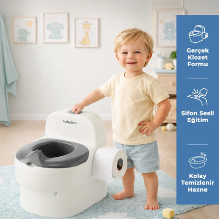Babyjem Bebeğimin İlk Tuvaleti Sifon Sesli Lazımlık Oturak Kum Beji