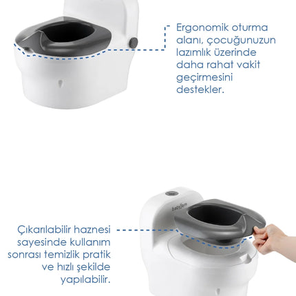Babyjem Bebeğimin İlk Tuvaleti Sifon Sesli Lazımlık Oturak Kum Beji