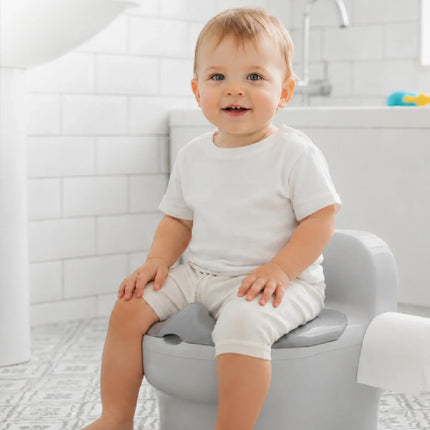 Babyjem Bebeğimin İlk Tuvaleti Sifon Sesli Lazımlık Oturak Soft Gri