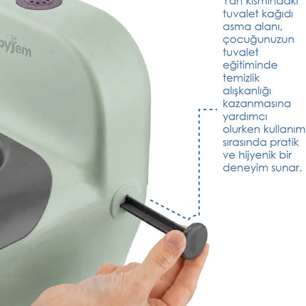 Babyjem Bebeğimin İlk Tuvaleti Sifon Sesli Lazımlık Oturak Soft Yeşil