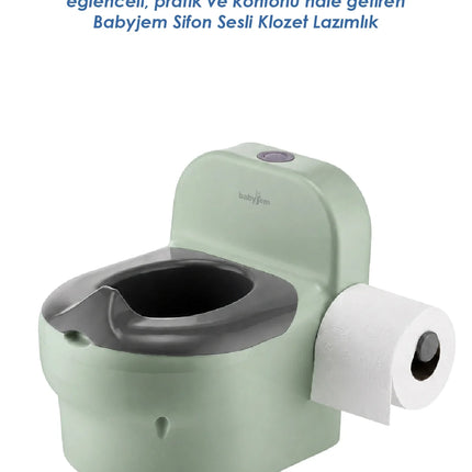 Babyjem Bebeğimin İlk Tuvaleti Sifon Sesli Lazımlık Oturak Soft Yeşil