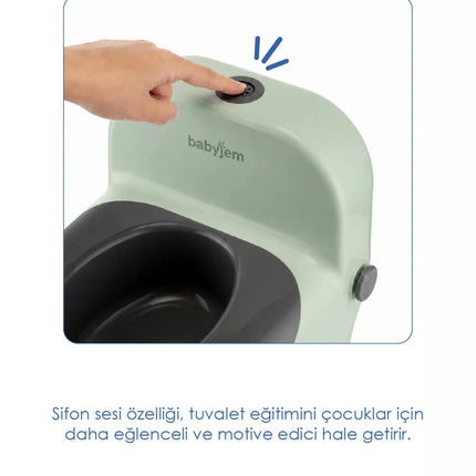Babyjem Bebeğimin İlk Tuvaleti Sifon Sesli Lazımlık Oturak Soft Yeşil