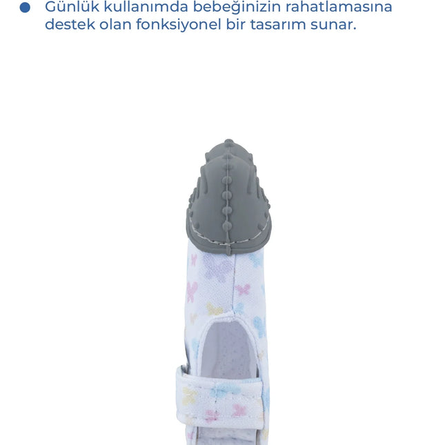 Babyjem Bebek Diş Kaşıyıcı Eldiveni Kelebek Gri