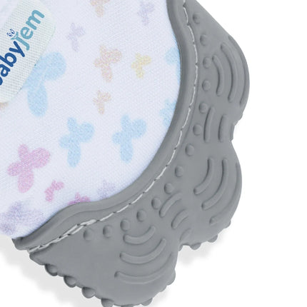 Babyjem Bebek Diş Kaşıyıcı Eldiveni Kelebek Gri
