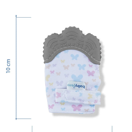 Babyjem Bebek Diş Kaşıyıcı Eldiveni Kelebek Gri