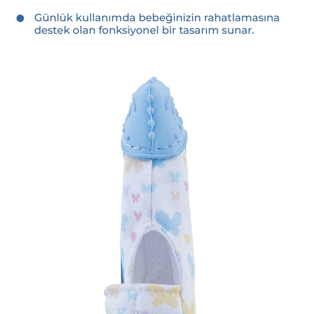 Babyjem Bebek Diş Kaşıyıcı Eldiveni Kelebek Mavi