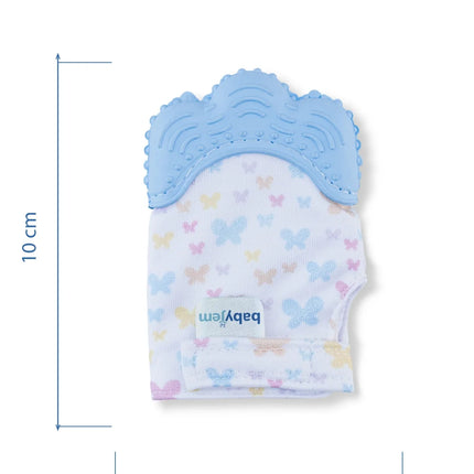 Babyjem Bebek Diş Kaşıyıcı Eldiveni Kelebek Mavi