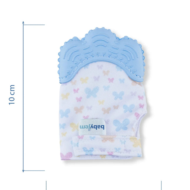 Babyjem Bebek Diş Kaşıyıcı Eldiveni Kelebek Mavi