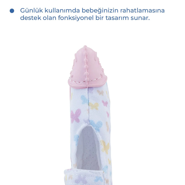 Babyjem Bebek Diş Kaşıyıcı Eldiveni Kelebek Pembe