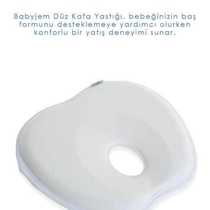 Babyjem Bebek Düz Kafa Yastığı Düz Kafa Engelleyici Yastık Ekru