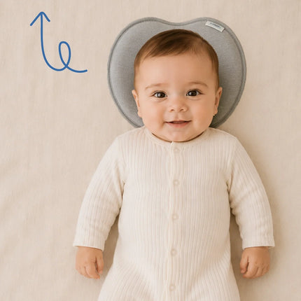 Babyjem Bebek Düz Kafa Yastığı Düz Kafa Engelleyici Yastık Gri