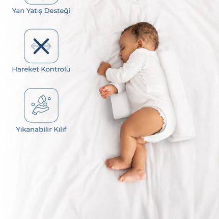Babyjem Bebek Güvenli Uyku Yan Yatış Yastığı Beyaz