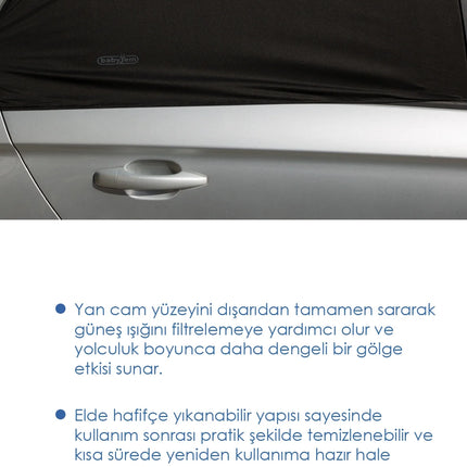 Babyjem Bebek Oto Yan Cam Perdesi Standart - 2 Adet (50x80cm)