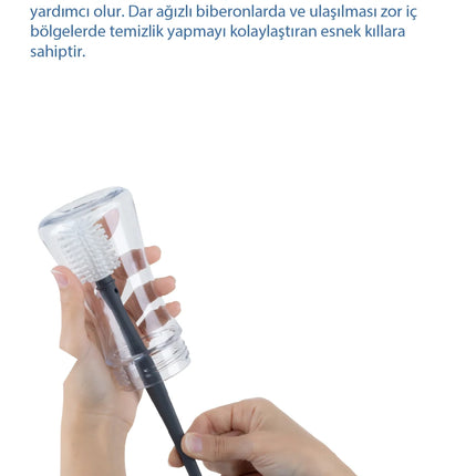 Babyjem Biberon Ve Emzik Temizleme Fırçası - Ekru