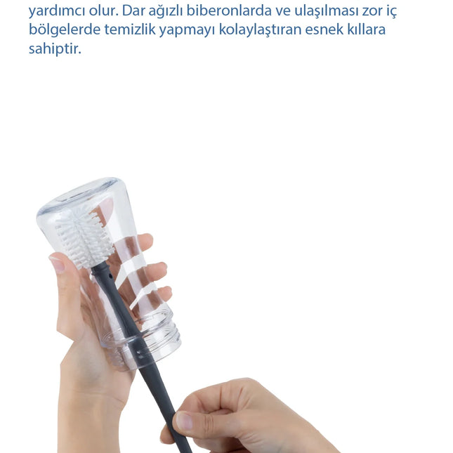 Babyjem Biberon Ve Emzik Temizleme Fırçası - Ekru
