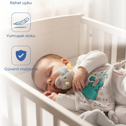 Babyjem Birdy Soft Diş Kaşıyıcılı Uyku Arkadaşım Kahve
