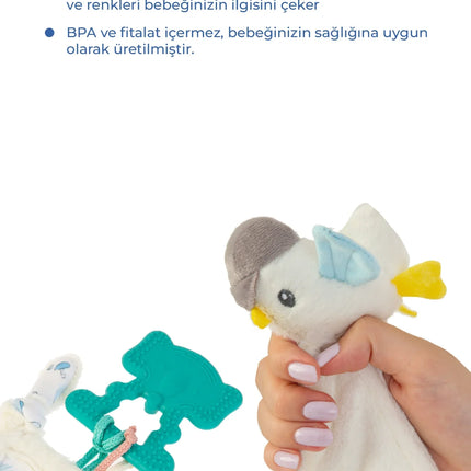 Babyjem Birdy Soft Diş Kaşıyıcılı Uyku Arkadaşım Mavi