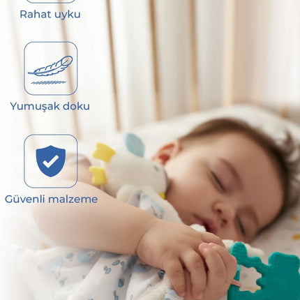 Babyjem Birdy Soft Diş Kaşıyıcılı Uyku Arkadaşım Mavi