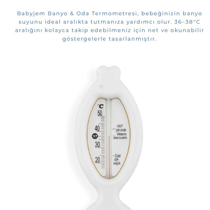 Babyjem Cıvasız Balık Banyo Oda Termometresi Beyaz