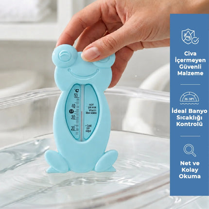 Babyjem Cıvasız Kurbağa Banyo Oda Termometresi Turkuaz