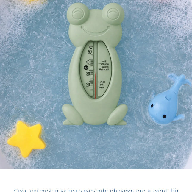 Babyjem Cıvasız Kurbağa Banyo Oda Termometresi Yeşil