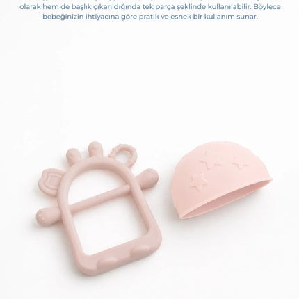 Babyjem Crabby Tutma Halkalı Silikon Diş Kaşıyıcı Pembe