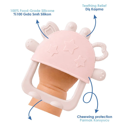 Babyjem Crabby Tutma Halkalı Silikon Diş Kaşıyıcı Pembe