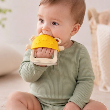 Babyjem Crabby Tutma Halkalı Silikon Diş Kaşıyıcı Sarı