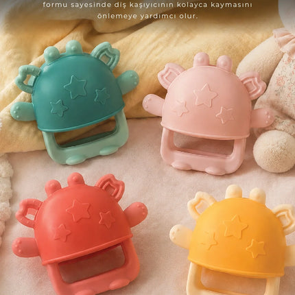 Babyjem Crabby Tutma Halkalı Silikon Diş Kaşıyıcı Soft Yeşil